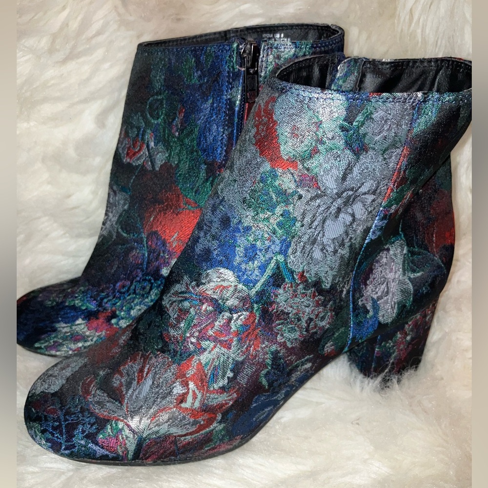 Floral Patterned Women's Ankle Boots